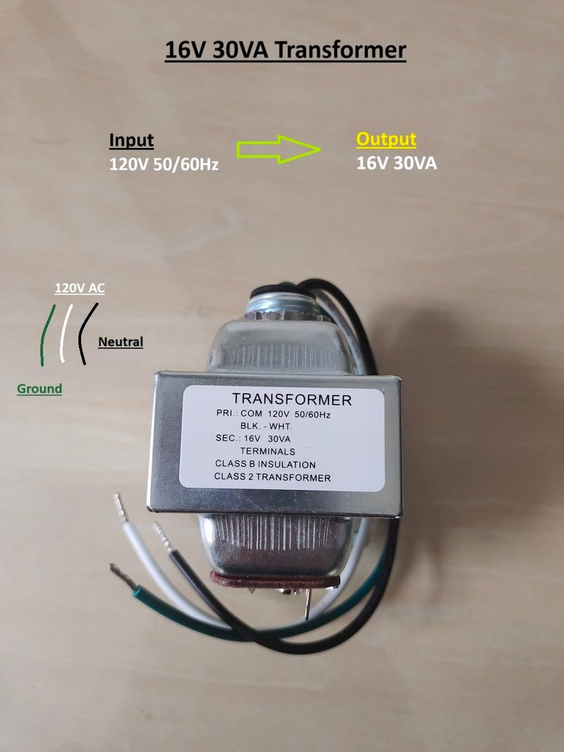 JOVNO Doorbell Transformer, 16V 30VA, Ring Doorbell Transformer for Ring Wired Video Doorbell Wired - Image 2